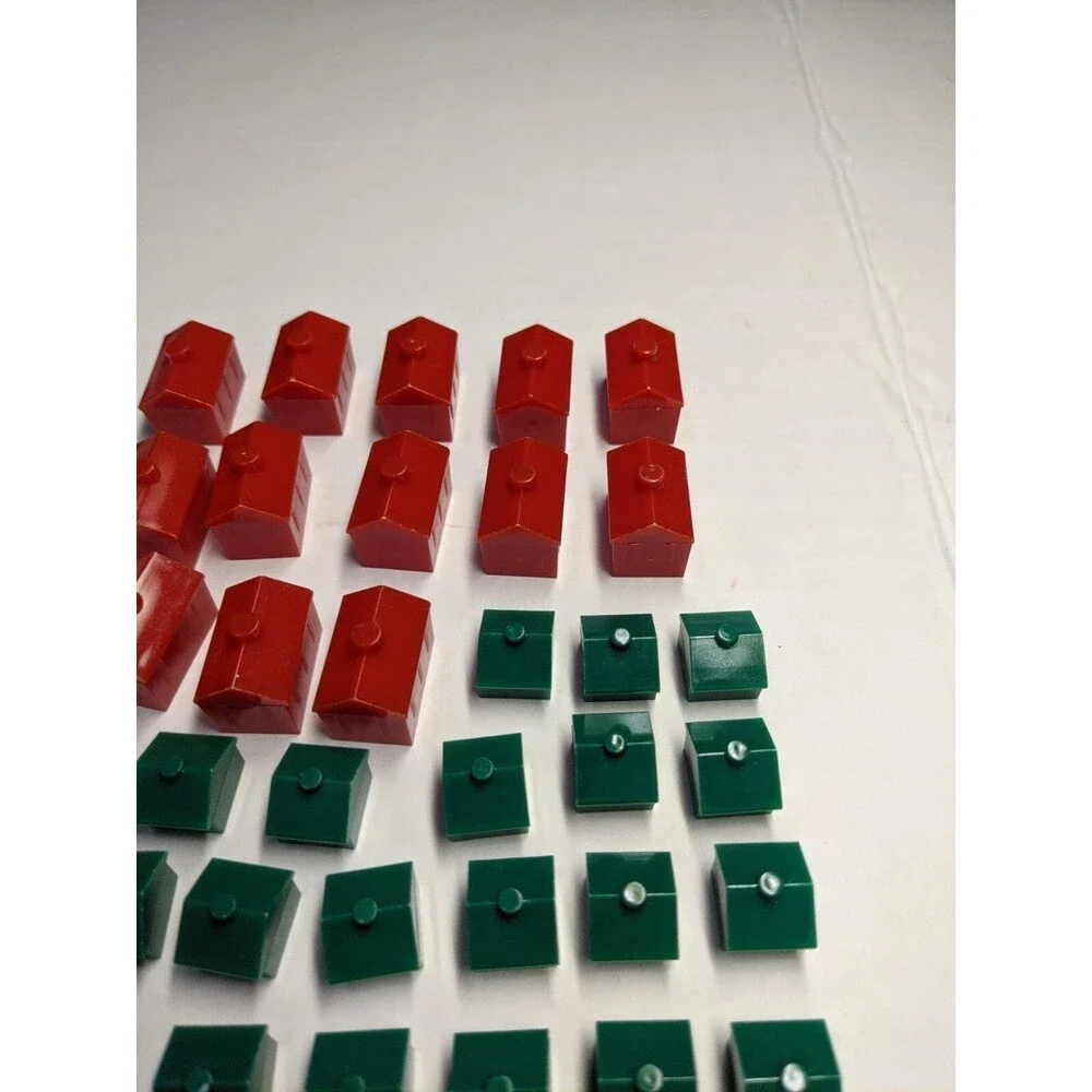 Lot Of (46) Red And Green Monopoly House And Hotel Pieces